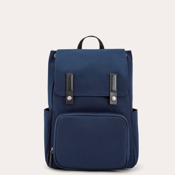 Everlane Canvas Backpack in Navy, Size OS, Leather - Picture 2 of 3